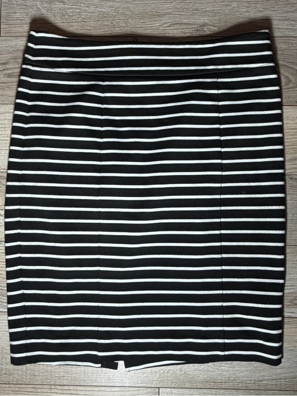 Michael Kors Black Pencil Skirt with White Pinstripes